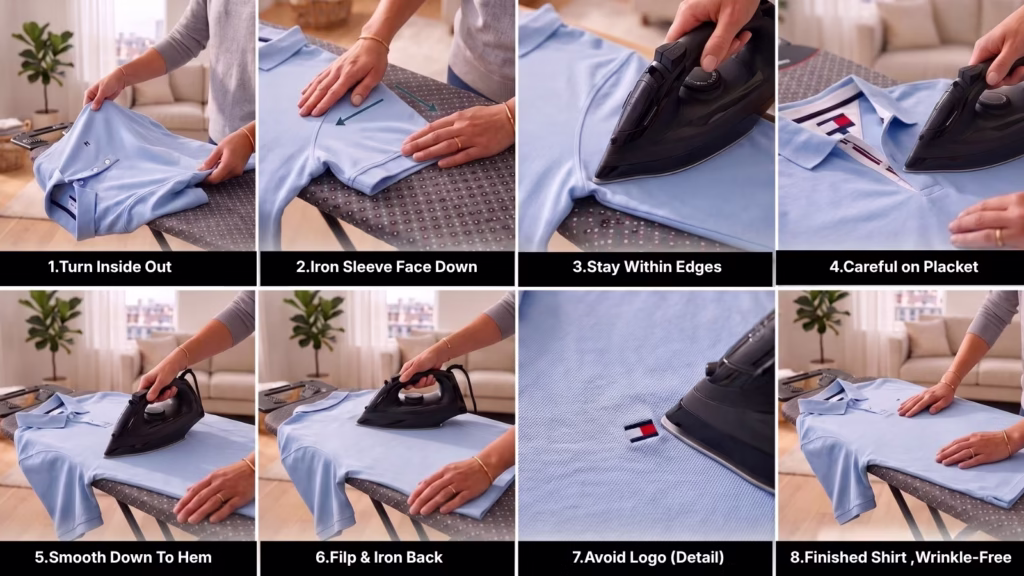 How to Iron A Polo Shirt step by step